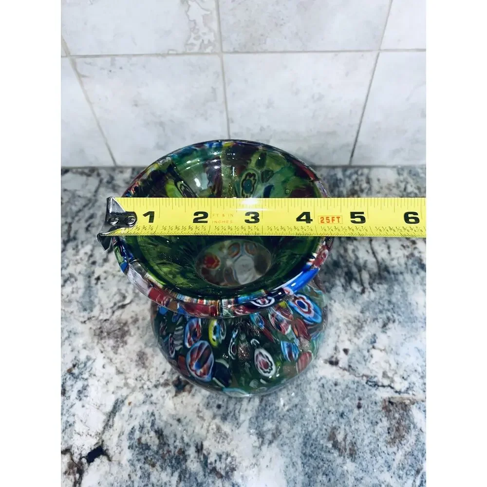 Murano Art Glass Frateli Toso Millefiori Vase Gorgeous Vintage Rare 8” Tall Nice